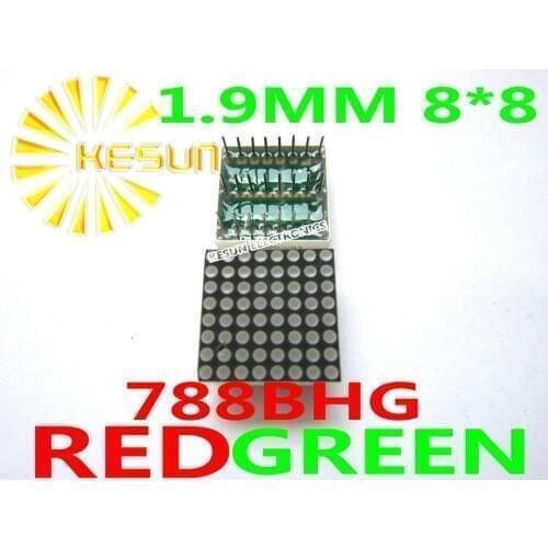 50PCS 1.9MM 8X8 Red Green bi-color 20*20 LED Dot Matrix Digital Tube Module 788BHG 788AHG LED Display Module Light Beads