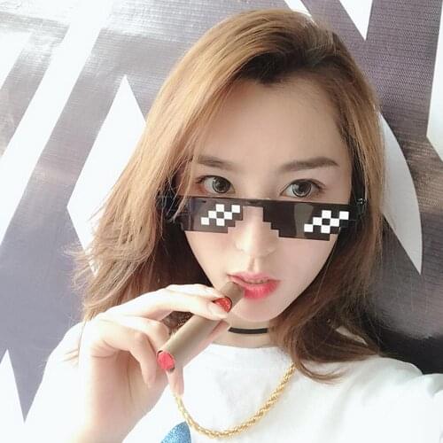 8 Bit Thug Life Sunglasses Pixelated Men Women Party Eyeglasses Mosaic UV400 Vintage Eyewear Unisex Driver Google Glasses