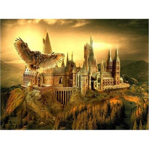 5D DIY Full Round/Square Diamond Painting Owl & Castle 3D Embroidery Cross Stitch Rhinestone Mosaic Home Decor Gift Y146