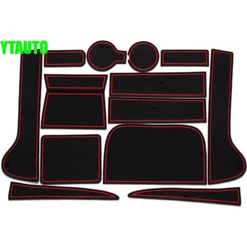 Auto anti-slip cup holder mat non slip door gate pad for Volkswagen vw tiguan 2013 2014, car styling