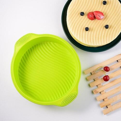 Big Round Food Grade Non Stick Silicone Cake Pan 3D Mold Baking Tools Bakeware Maker Tray Birthday Dessert