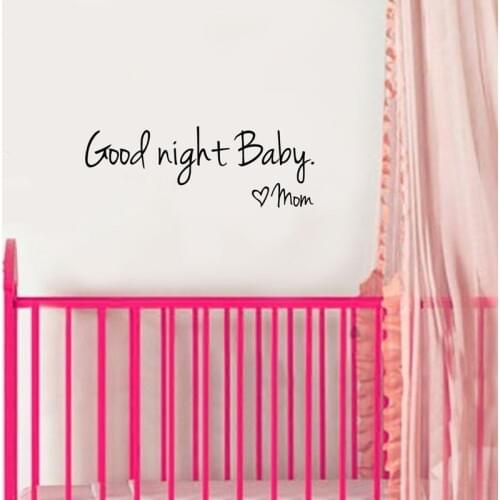 Good night Baby Wall Sticker for kids baby rooms bedroom decoration art Decals Removable stickers Mural wallpaper