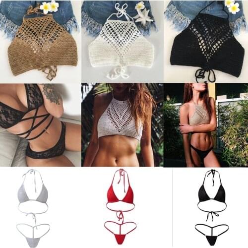 Erotic Lingerie Sexy Women Micro Thong Underwear G-String Bra Mini Brazilian Bikini Set Swimwear Sleepwear Underwear Temptation