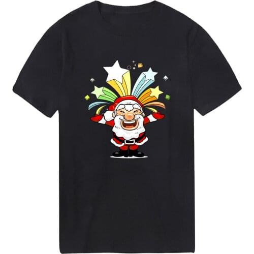 Harajuku Santa Claus T Shirts Men Print Christmas 2020 Tshirts Black Military Tops Male Cosplay Tees Washable Camiseta Homme