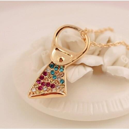 Korean jewelry wholesale fashion crystal pendant necklace sweater chain pull female personality