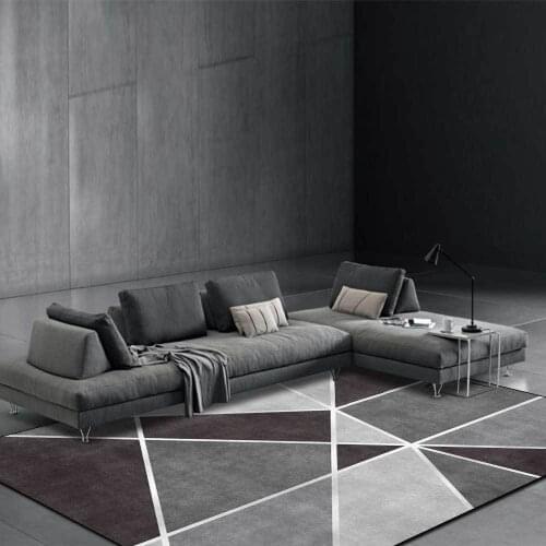 Nordic Style Living Room Area Rugs Dark Gray Geometric Children Bedroom Play Game Anti-Slip Floor Mat Kitchen Bathroom Carpets