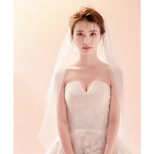 LZP373 Ivory Wedding Veil 1.5 Meters Bowknot Bridal Veil Two Layer Tulle Veil Veu De Noiva