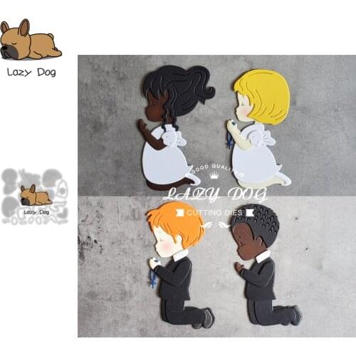 Kneel Prayer Metal Cutting Dies Scrapbooking Stencil DIY Mold Knife Craft Embossing Die Cuts Card Making New Dies For 2020