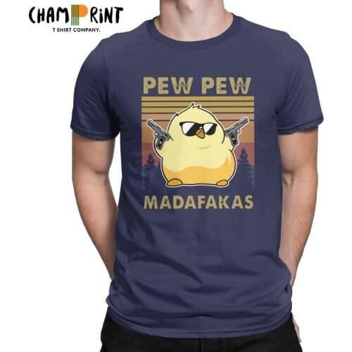 Men T-Shirt Duck Meme Pew Pew Madafakas Vintage Amazing Cotton Tees Short Sleeve T Shirt O Neck Tops Plus Size