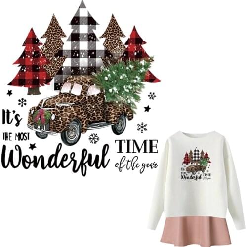 Wonderful Time Iron On Patches Winter Snow Diy Hoodies Tops Thermal Press Washable Vinyl Stickers On Motorcycle Happy New Year