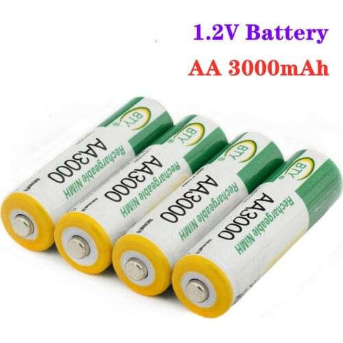 New 1.2V AA battery 3000mAh NI MH AA Pre-Charged Rechargeable Battery Ni-MH Rechargeable aa Battery For Toys Camera Microphone
