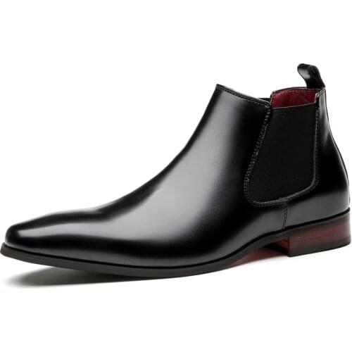 Plus Size 38-46 2021 New Mens Chelsea Leather Ankle Boots Men Autumn Winter Business Leather Boots Casual Loafer Shoes men