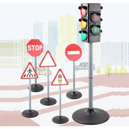 Novelty Children Traffic Lights Toys Mini Portable Traffic Lights Play Toys Educational Table Games Best Gift