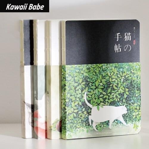 New Blank Vintage Sketchbook Diary Drawing Painting 80 Sheets Cute Cat Notebook Paper Sketch Book Office School Supplies Gift