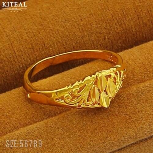 New Arrival!! Fashion 24k GP gold color Mens&Women Jewelry Ring Yellow Gold Golden Finger Ring hot sell YHDR010
