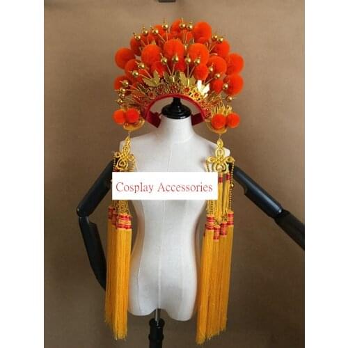 Orange Opera Top hat With Pompon Drama Crown Photography Hats For Photographers Funny Dress Up