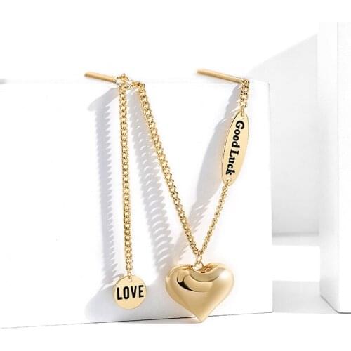 Necklaces for Women 2021 New Trendsetter Heart-shaped Simple Girlfriends Gift Short Necklace Love Sexy Elegant Clavicle Chain