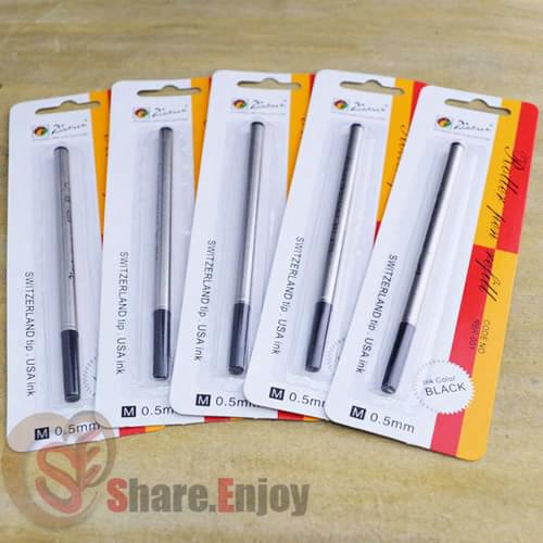 PICASSO REFILLS LOTS OF 5 PCS FOR ROLLER BALL PEN 0.5MM POINT BLACK INK