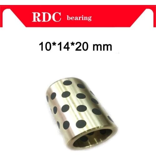 30PCS Real Top Fashion Ball Bearing Axk 10x14x20 Mm Linear Graphite Copper Set Bearing Bushing Oil Self-lubricating Jdb 10mm