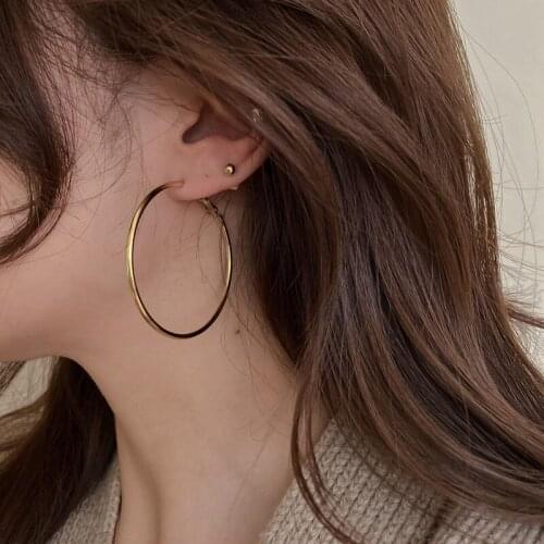 Simple Elegant Small Middle Big Size Round Hoop Shape Earring For Women Charm Ear Jewelry Korean Japanese Ladies Gift