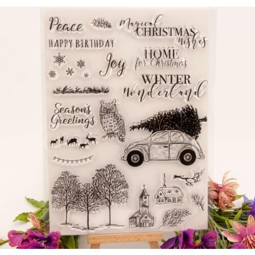 Christmas Winter Tree Clear Stamps For DIY Scrapbooking/Card Making/Album Decorative Rubber Stamp Crafts