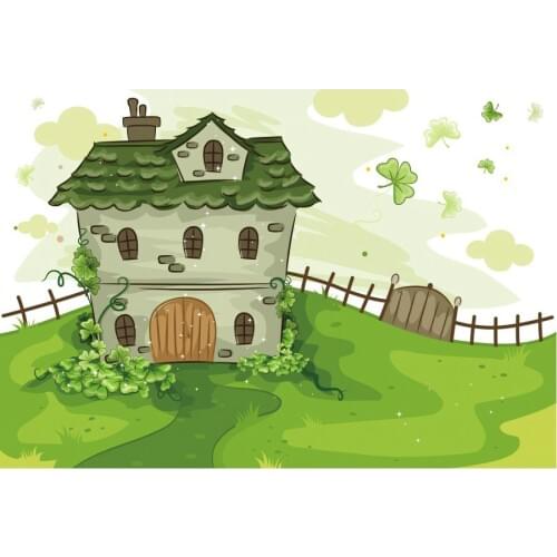 Happy St. Patricks Day Hut Grass Clover Photography Background Celebration Photo Booth Studio Decor