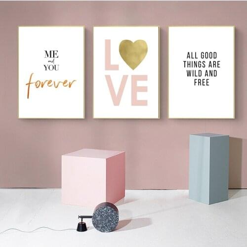 Nordic modern simple cartoon letters childrens room poster wall porch painting decorative picture print canvas