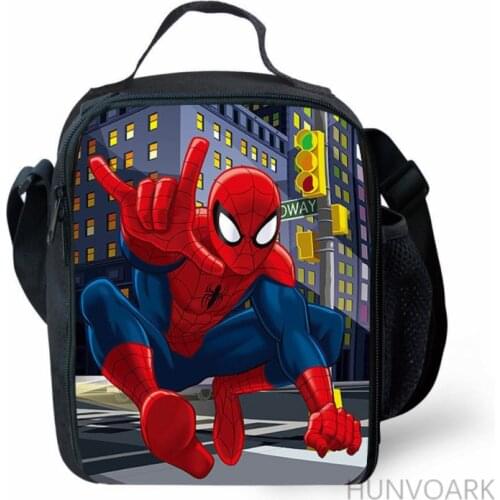 Disney Spiderman Lunch Bag Cartoon Printing Boys Girls Portable Thermal Food Picnic Bags for School Kids Boys Box Tote