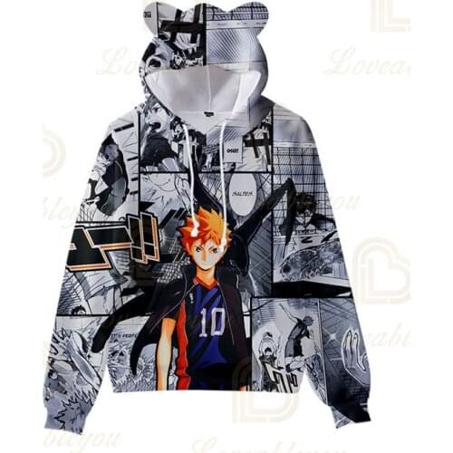 Anime Haikyuu Hoodie Sweatshirt Cosplay Kids Hoody Hinata Shouyou Hooded Hoodies Volleyball Uniform Pullover Tops Young Girls