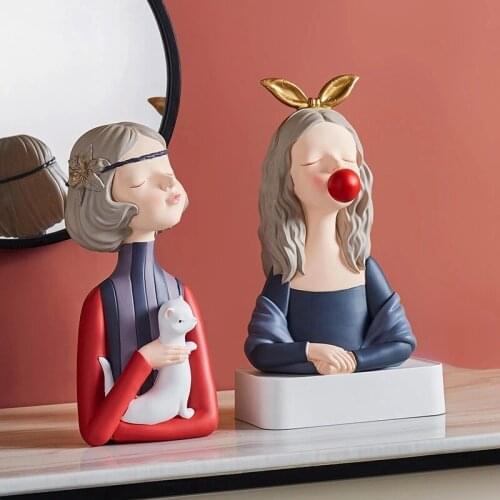 Resin Bubble Girl Ornaments Character Model Female Sculpture Artwork Crafts Home Porch Bedroom Table Decoration Wedding Gift