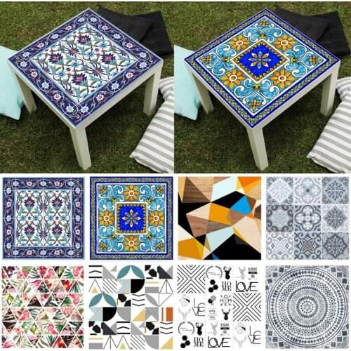 Waterproof Geometric Table Decals Desk Self-adhesive Stickers Decor Ornaments Home Decoration Accessories