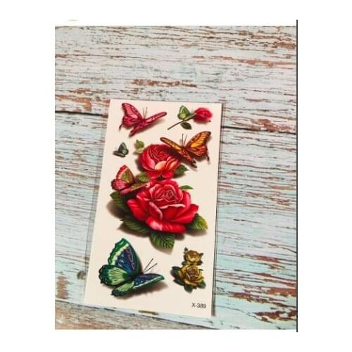 Waterproof Temporary Tattoo Sticker red rose sexy ins Body Art Flash Tatto Fake Tatoo for Women Men