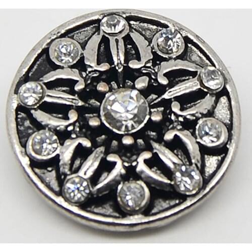 High Quality Rhinestone Paved Metal Snap Button Charm Jewelry