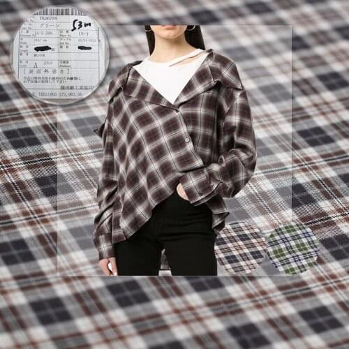 Red Raspberry Japanese Plaid Yarn Dyed 100%Cotton Fabrics Material Spring Women Shirt Dress Sewing Cloth Tailor Freeshipping