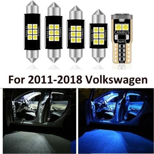 17 Pcs Car White Interior LED Light Bulbs Package For Volkswagen VW Sharan 7N 2011-2018 Map Dome License Lamp Light Accessories
