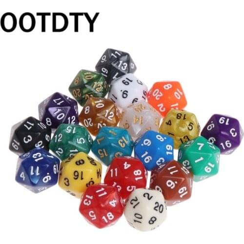 20pcs Multicolor Acrylic Cube Dice Beads multiaspect Portable Table Games Toy