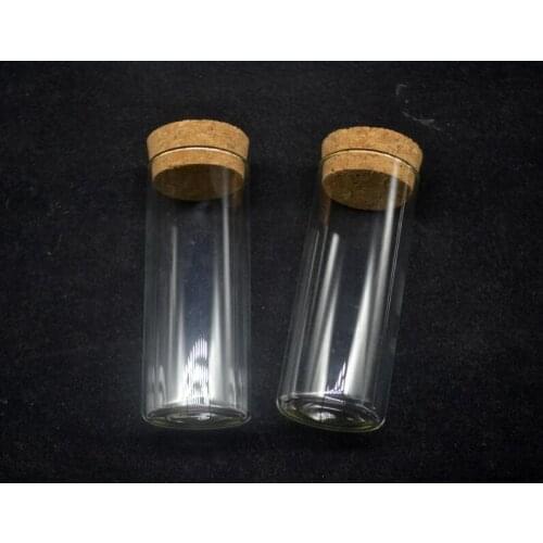 50pcs/lot 30*75mm 35ml trend Transparent Glass Vials Jars Test Tube With wooden Cork plug Empty Bottles for jewelry finding