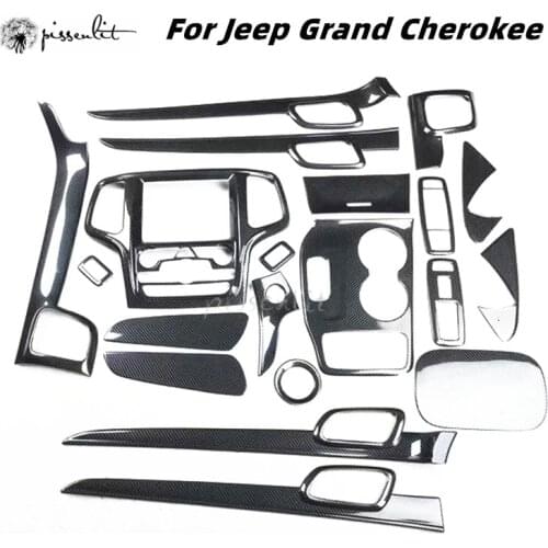Car Accessories Plastic Carbon Fiber Grain Overlay Cover Trim For 2Jeep Grand Cherokee Laredo Limited 2014-2018 Accessories ABS