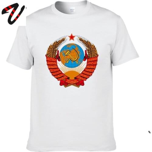 Free Shipping Autumn Streetwear CCCP USSR Soviet Russian KGB Hammer Sickle T-Shirt Women Men White Fashion Print Tshirt