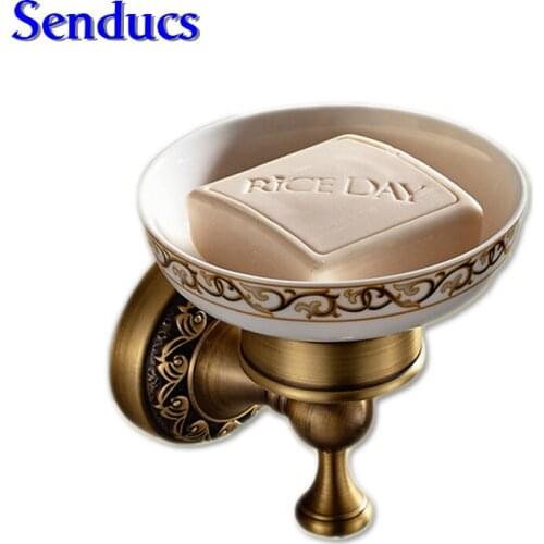 Free shipping High quality solid brass bathroom soap dish from senducs sanitary ware soap holder by cheap price bath soap holder