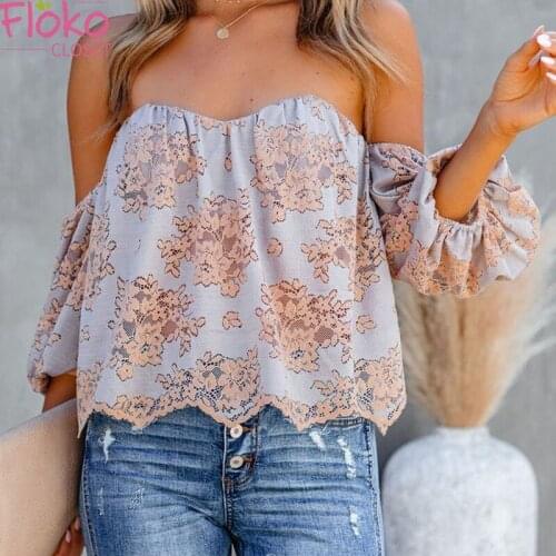 FlokoCloset Off Shoulder Blouses