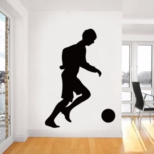 Football Soccer Dribbling The Ball Sketch Fashion Wedding Decor Wall Sticker Bedroom Wallpaper Wall Decal Window Decor
