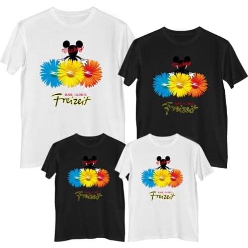Disney Mickey Mouse T-shirt Daisy Fashion Comfortable 100% cotton Mens Woman T-shirts family clothes mother father and children