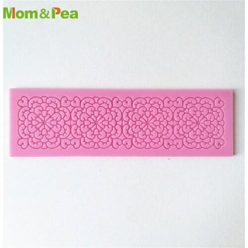 KCL514 Square Design Small Lace Pad Silicone Mold Sugar Paste Fondant Cake Decoration 3D Mould