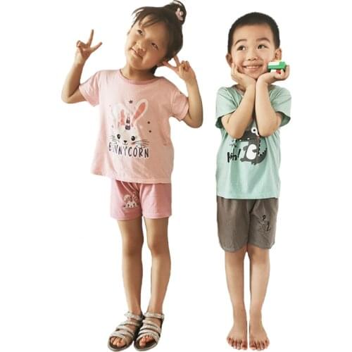 Summer Baby Boy Clothes Toddler Girl Combination Pajamas With Shorts 1-6 Years Kid 2 Piece Sets Child T Shirt Casual Costumes