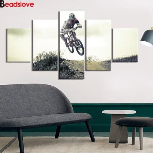 5 Pieces diamond embroidery full square round Bmx Race diamond painting 5d diy mosaic art home decor