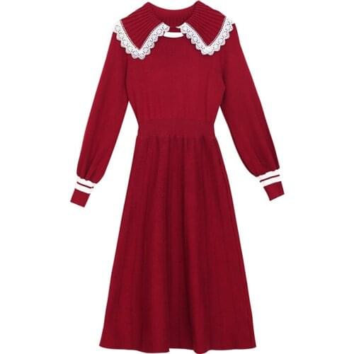 LUKAXSIKAX 2021 New Spring Autumn Women Long Sleeve Knitted Dress Plus Size M-4XL Womens Clothing ropa mujer
