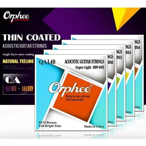 Orphee QA SERIES Acoustic Folk Guitar Strings 6pcs/SetHexagonal Steel Bronze Wire Wound Super Light Tension
