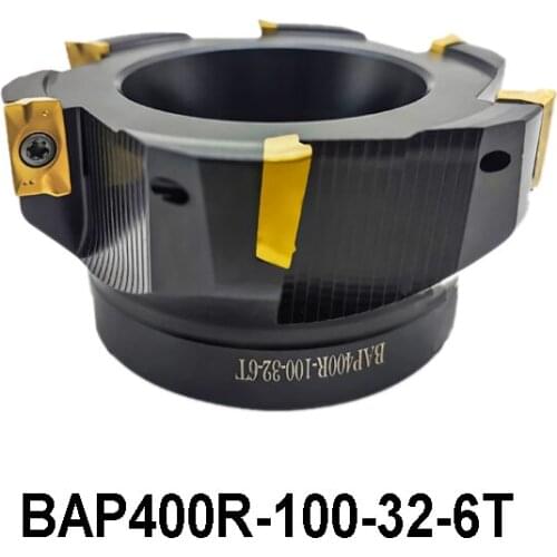 OYYU BAP400R-100-32-6T Right-Angle Milling Cutter Head use APMT1604 Carbide Inserts Face Milling CNC Cutting Tools 1pcs 100mm