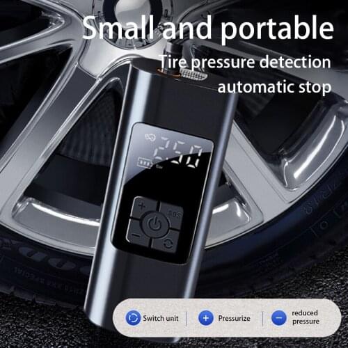 Portable Car Air Compressor Electric Wireless Tire Inflator Air Pump Rechargeable Digital 150PSI Auto for Car Motorcycle Balls